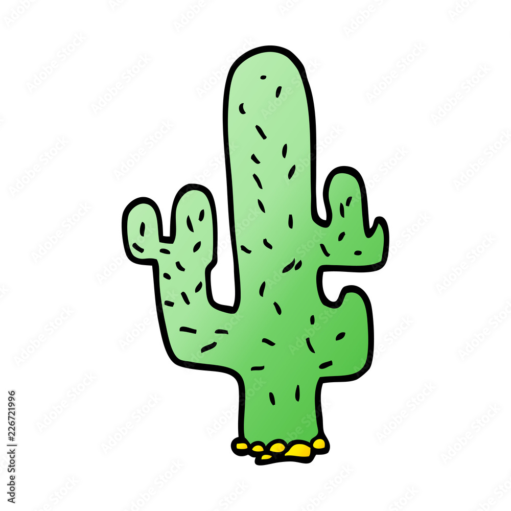 cartoon doodle cactus