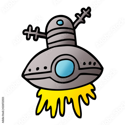 cartoon doodle alien spaceship