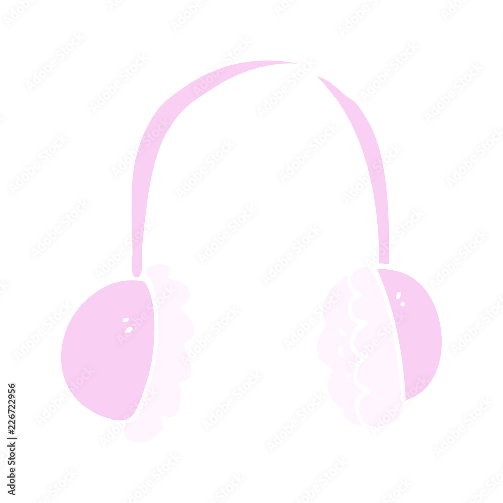 flat color illustration of a cartoon ear muffs flat color illustration of a cartoon ear muffs