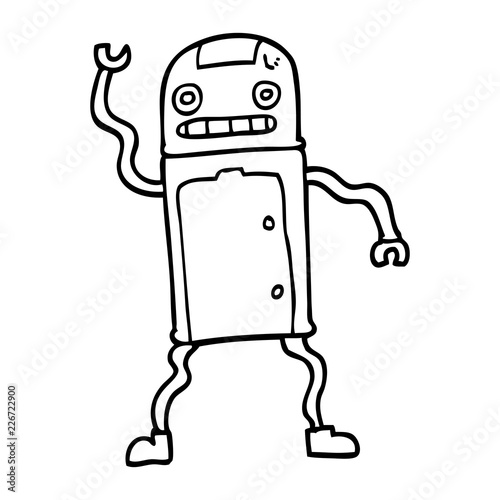 line drawing cartoon robot