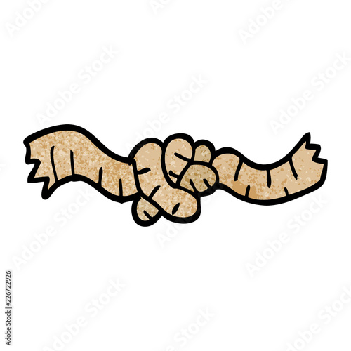 cartoon doodle tied rope