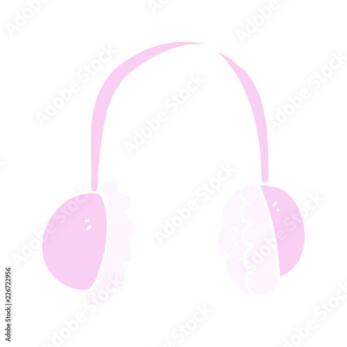 flat color illustration of a cartoon ear muffs