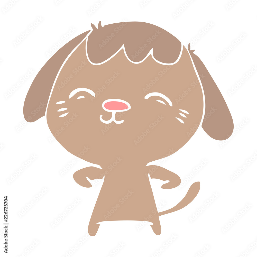 Obraz premium happy flat color style cartoon dog