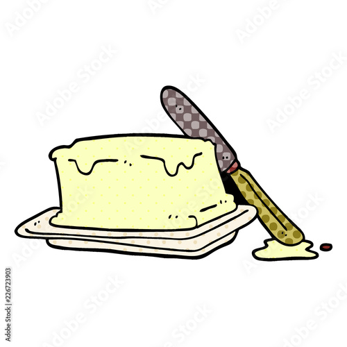 cartoon doodle butter and knife