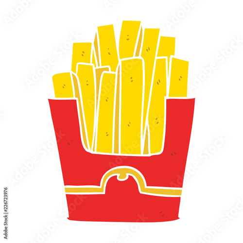 flat color style cartoon junk food fries