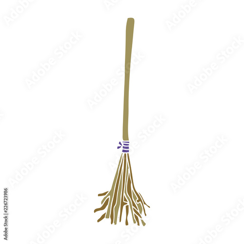cartoon doodle magic broom