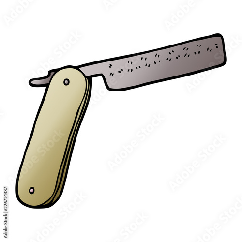 cartoon doodle cut throat razor