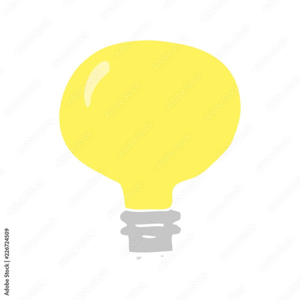 flat color illustration of a cartoon light bulb flat color illustration of a cartoon light bulb