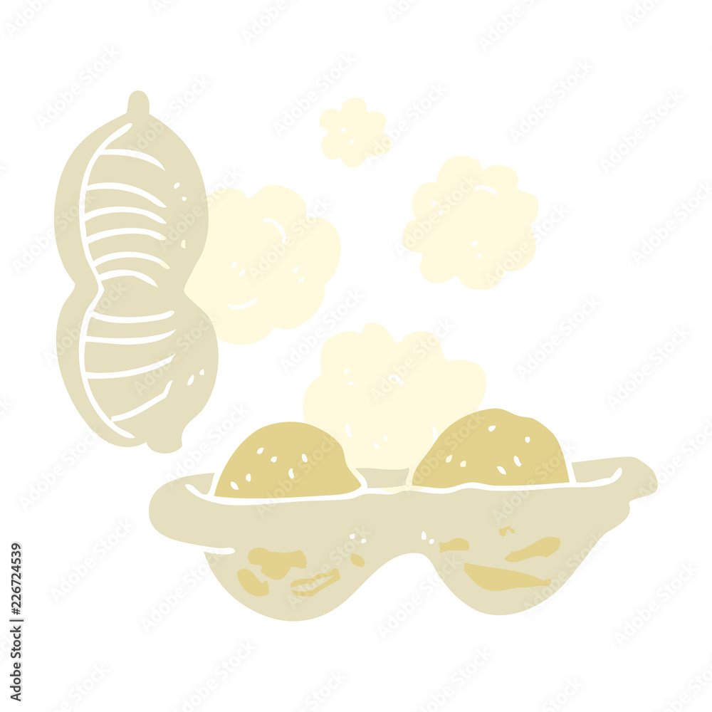 flat color illustration of a cartoon peanuts flat color illustration of a cartoon peanuts