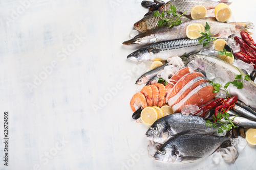 Photo Fresh fish and seafood