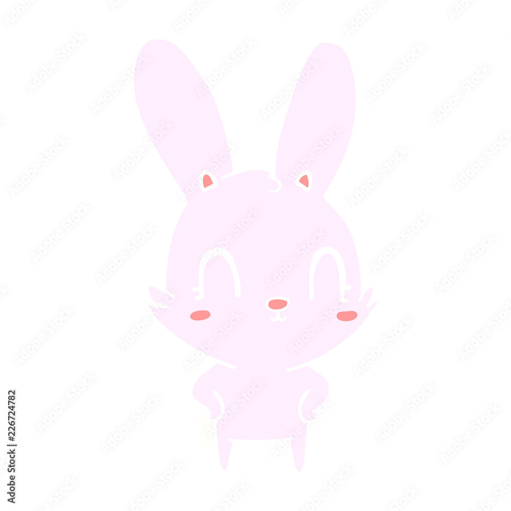 Fototapeta premium cute flat color style cartoon rabbit