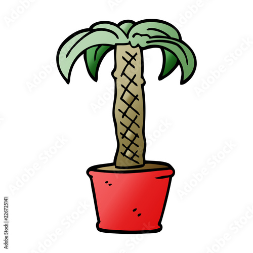 cartoon doodle potted plant