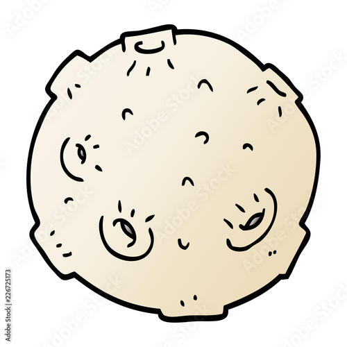 cartoon doodle moon with craters