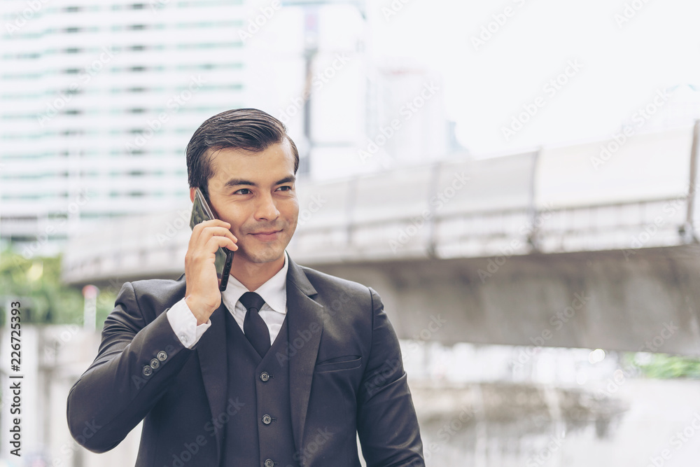 lifestyle business people feel happy using smartphone , business concept lifestyle business people feel happy using smartphone , business concept