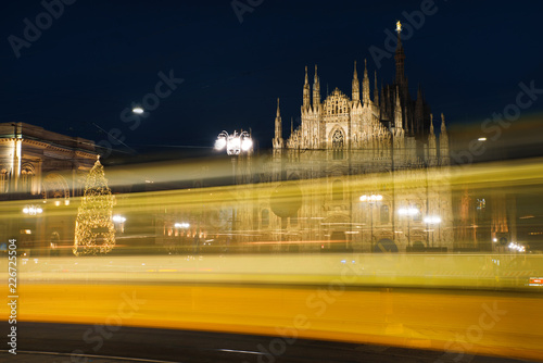 Traffic at night in MIlan