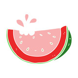 flat color style cartoon watermelon