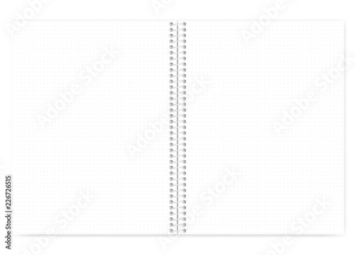 Dot grid spiral wire bound letter size note book, realistic mock up