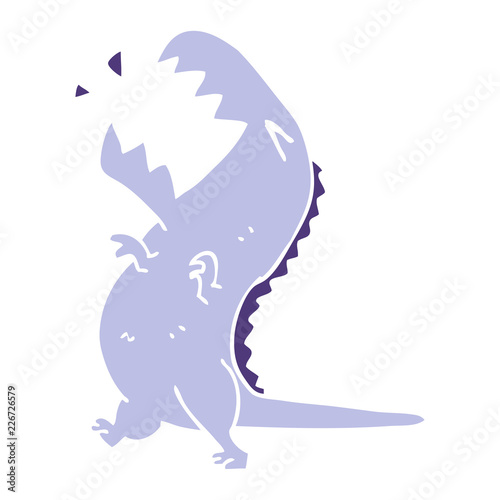 cartoon doodle roaring t rex