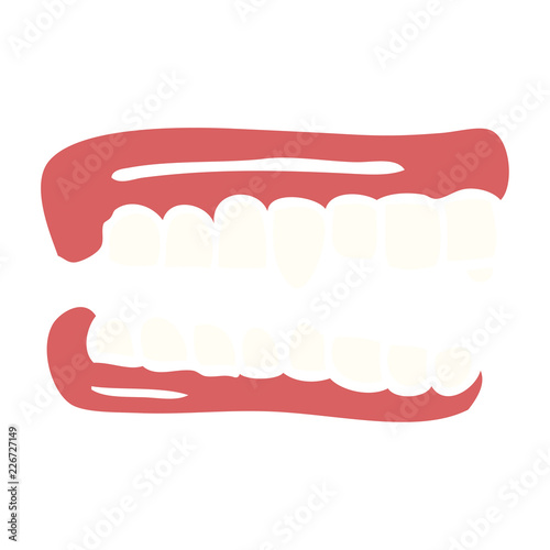 cartoon doodle false teeth