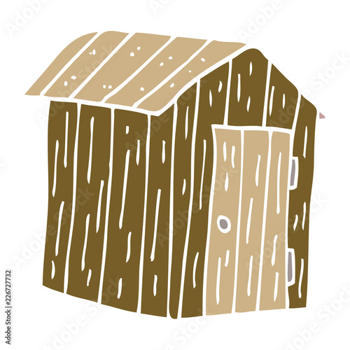 cartoon doodle wood shed