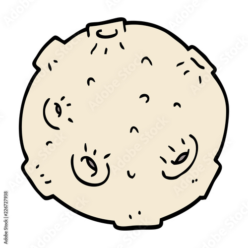cartoon doodle moon with craters