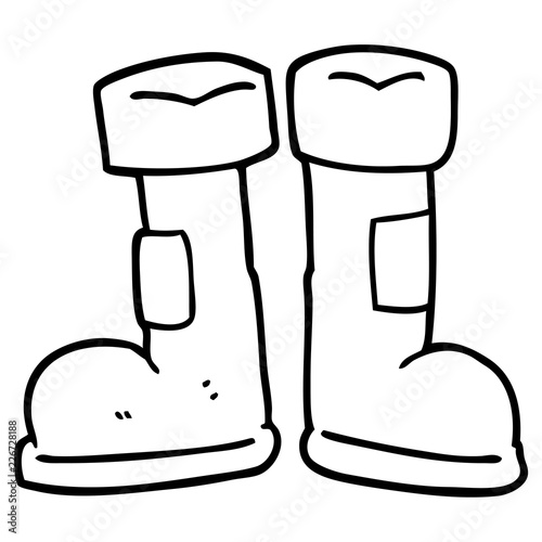 line drawing cartoon wellington boot