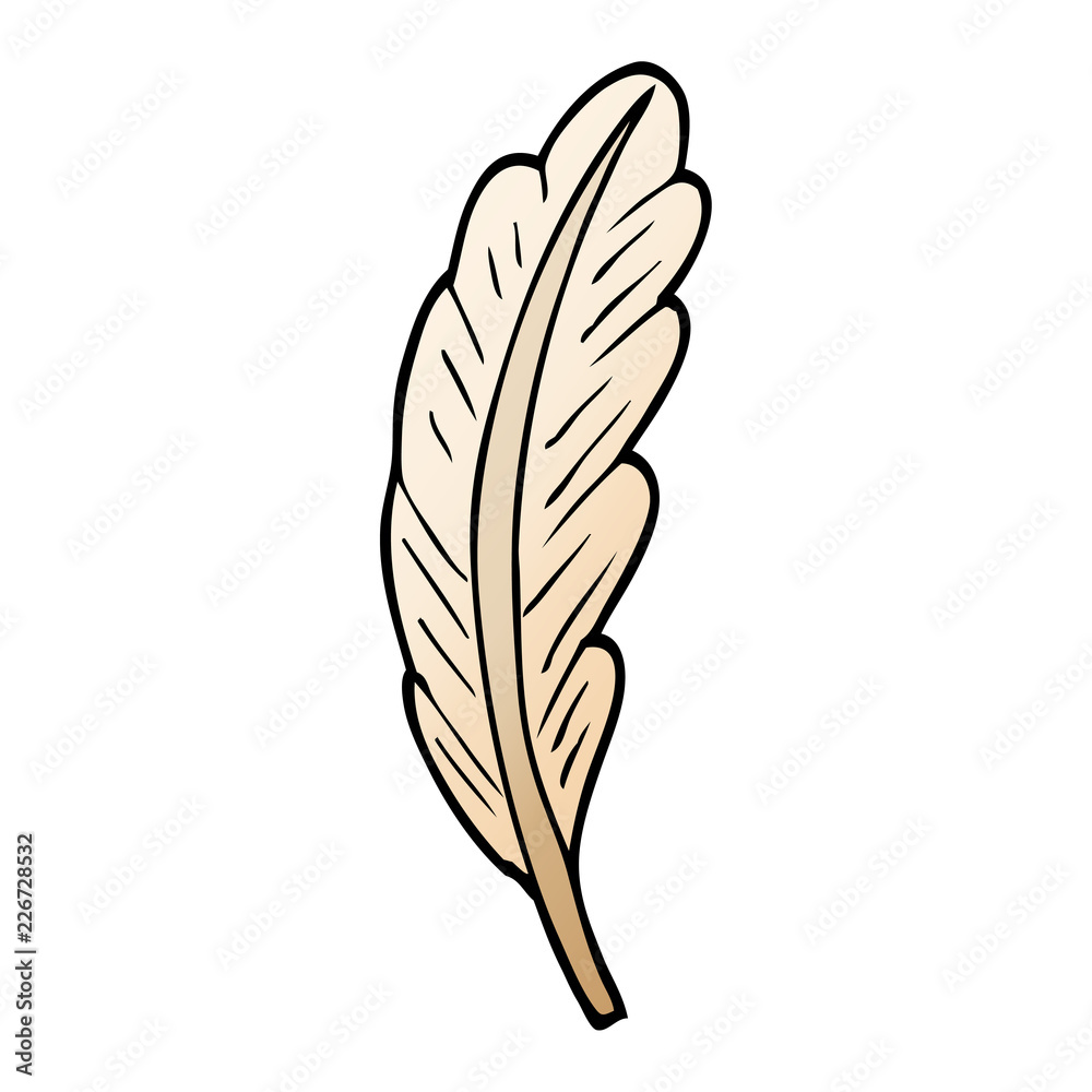 Obraz premium cartoon doodle white feather