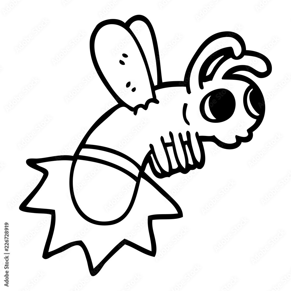 Obraz premium line drawing cartoon glow bug