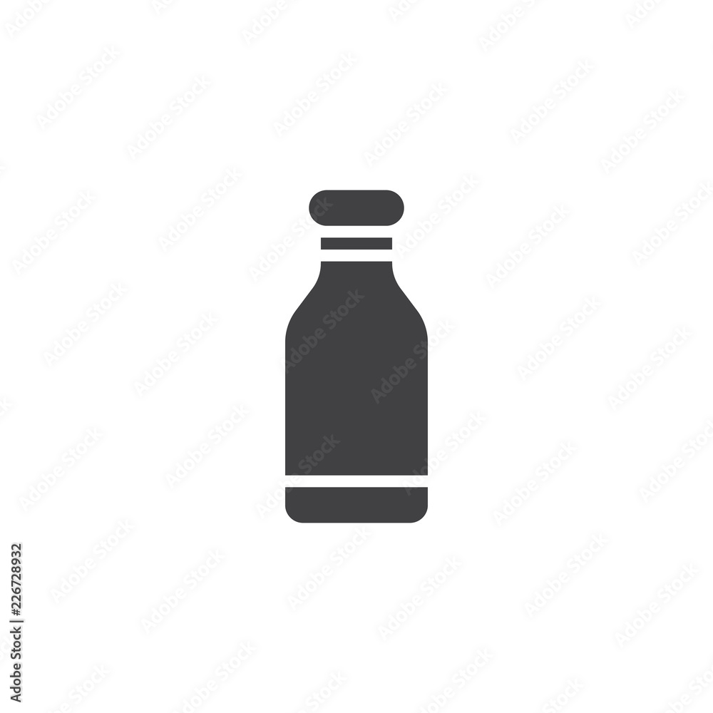 Milk bottle vector icon. filled flat sign for mobile concept and web design. milk glass simple solid icon. Symbol, logo illustration. Pixel perfect vector graphics