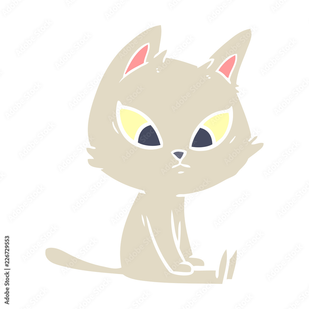 confused flat color style cartoon cat confused flat color style cartoon cat
