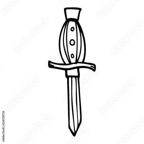 line drawing cartoon tattoo dagger symbol