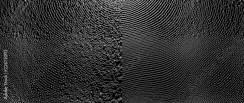Array with Dynamic Particles. Futuristic technology style. Texture. Vector illustration with particle. 3D grid surface.