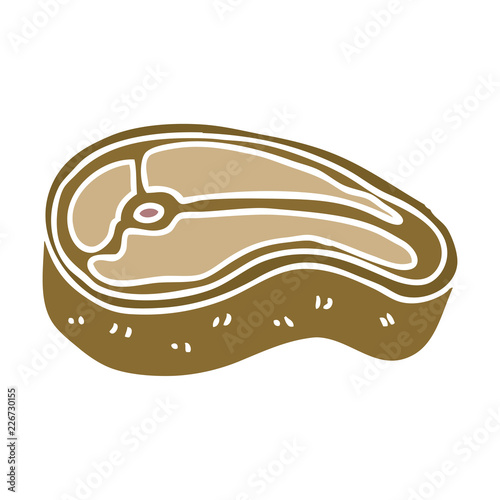 cartoon doodle well cooked meat