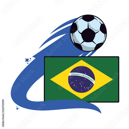 Brazil flag emblem soccer
