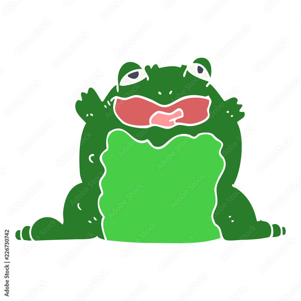 Obraz premium flat color style cartoon toad
