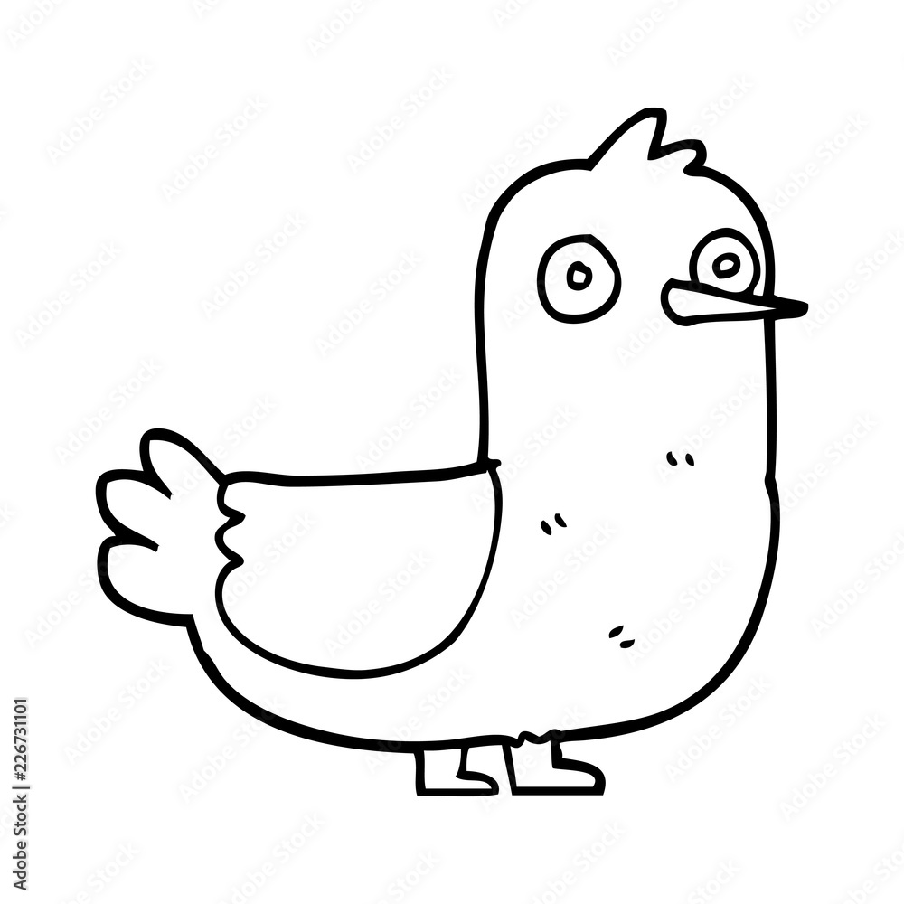 line drawing cartoon seagull Stock Vector | Adobe Stock