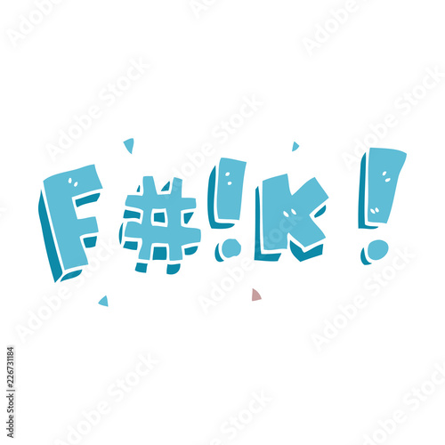 cartoon doodle swear word