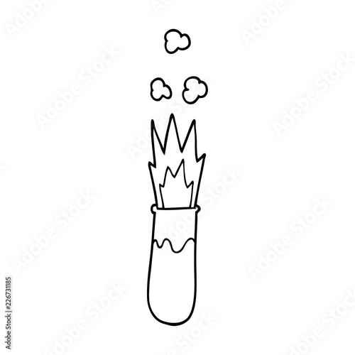 line drawing cartoon chemical reaction