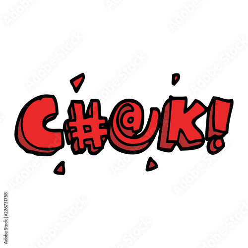 cartoon doodle swear word