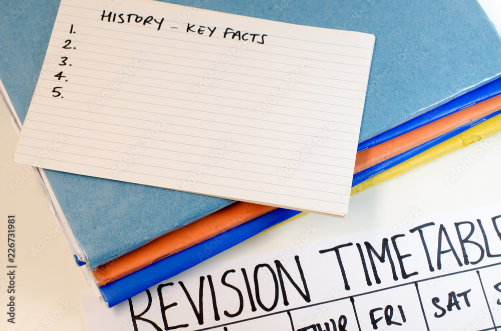 Revision or study timetable concept Revision or study timetable concept