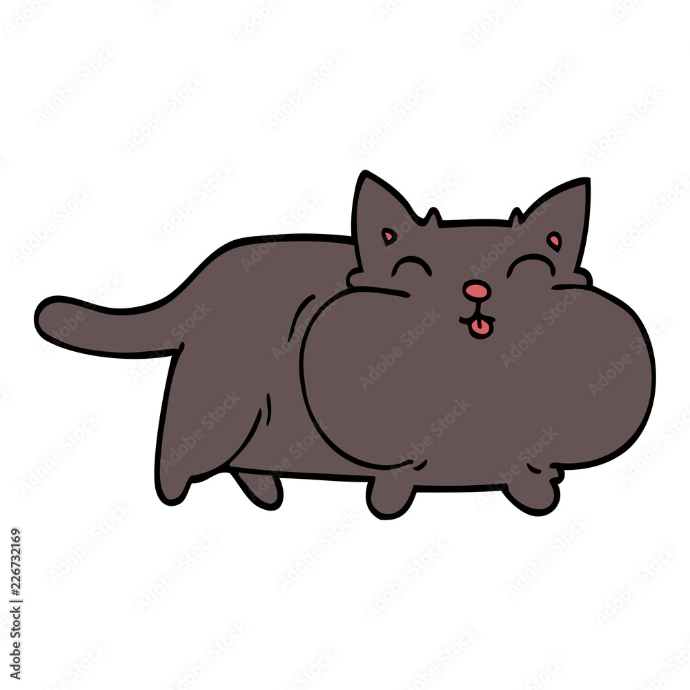 cartoon doodle fat cat cartoon doodle fat cat