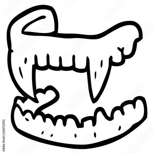 line drawing cartoon vampire fangs