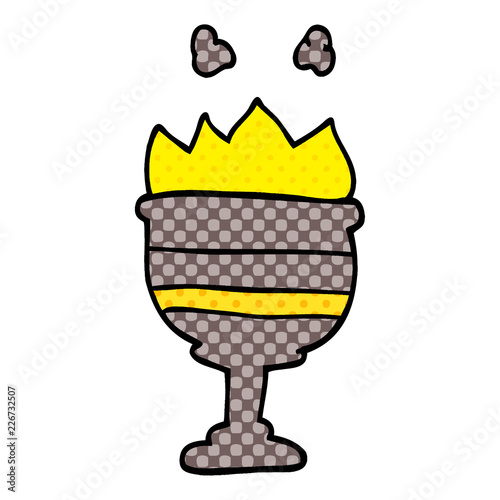 cartoon doodle flaming goblet