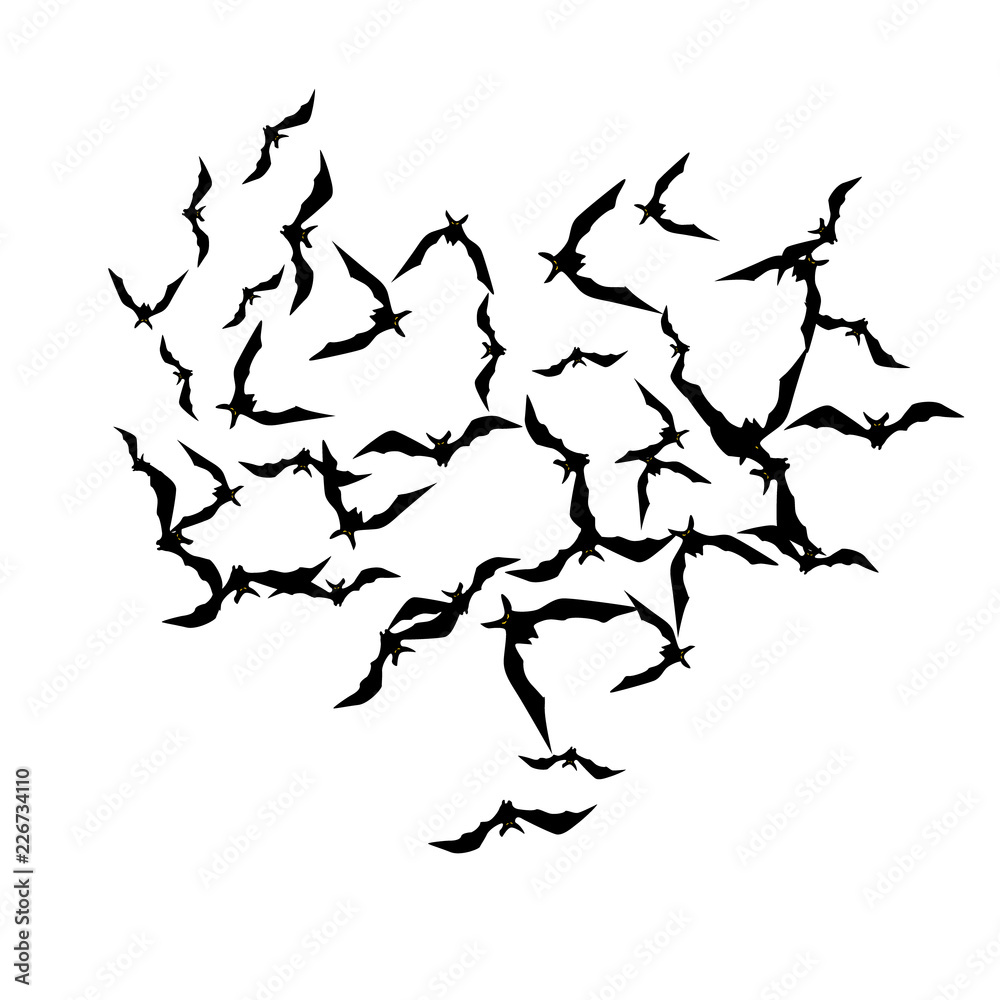 Halloween background with black bats on white. Halloween party card background template. black flying bats. Halloween background with black bats on white. Halloween party card background template. black flying bats.