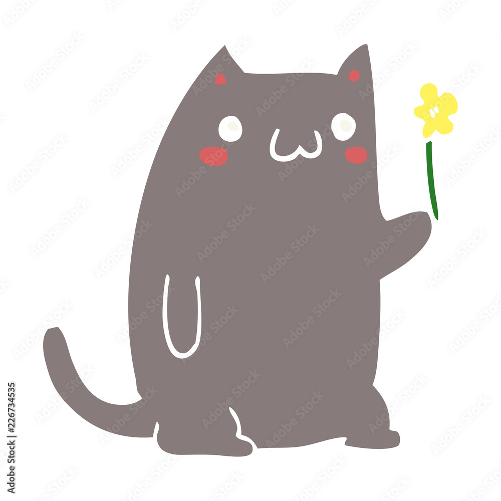 cute flat color style cartoon cat cute flat color style cartoon cat