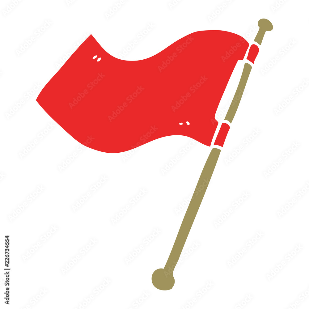 cartoon doodle red flag cartoon doodle red flag
