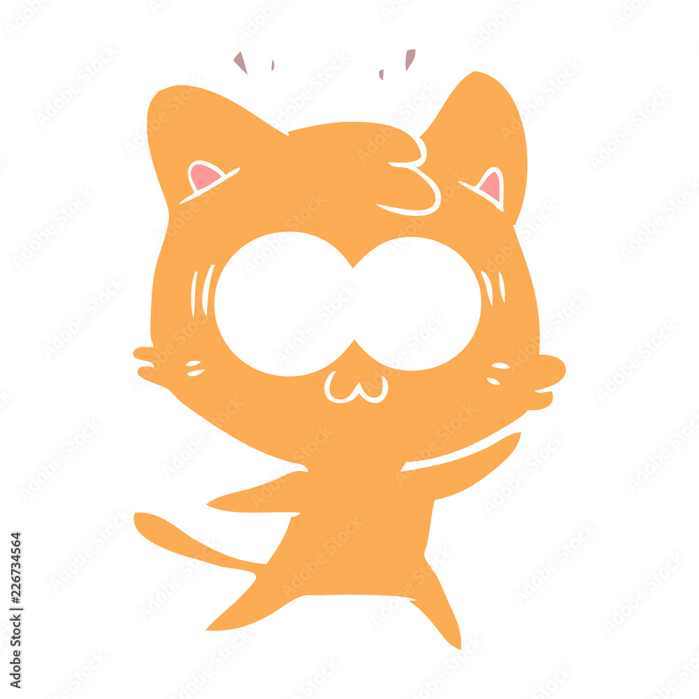flat color style cartoon surprised cat flat color style cartoon surprised cat