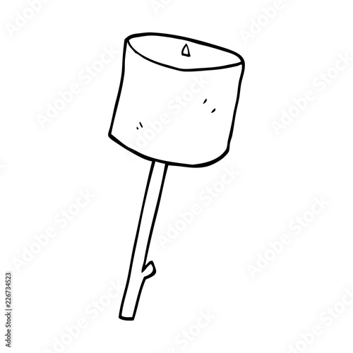 line drawing cartoon toasted marshmallow