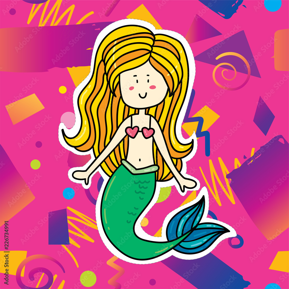 Cute cartoon mermaid girl illustration Cute cartoon mermaid girl illustration