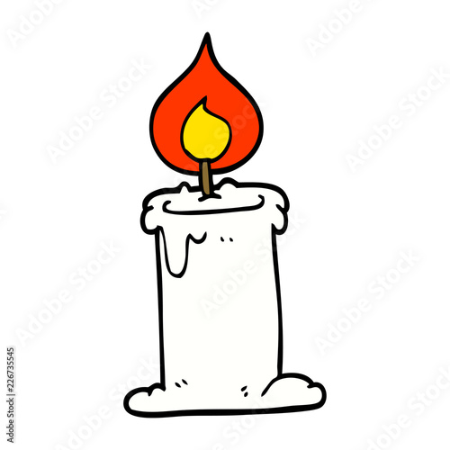 cartoon doodle candle burning